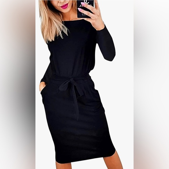 Dresses & Skirts - NWOT PRETTYGARDEN - Long Sleeve Belted Bodycon Sheath Pencil Dress